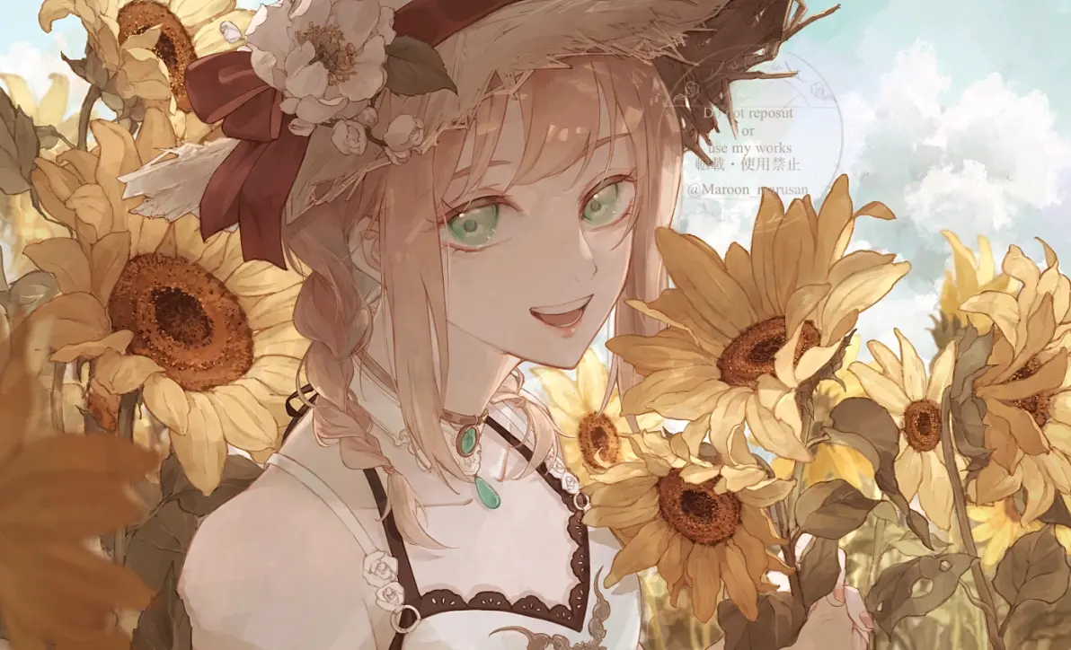 象征夏天的花卉 – 向日葵插画特辑