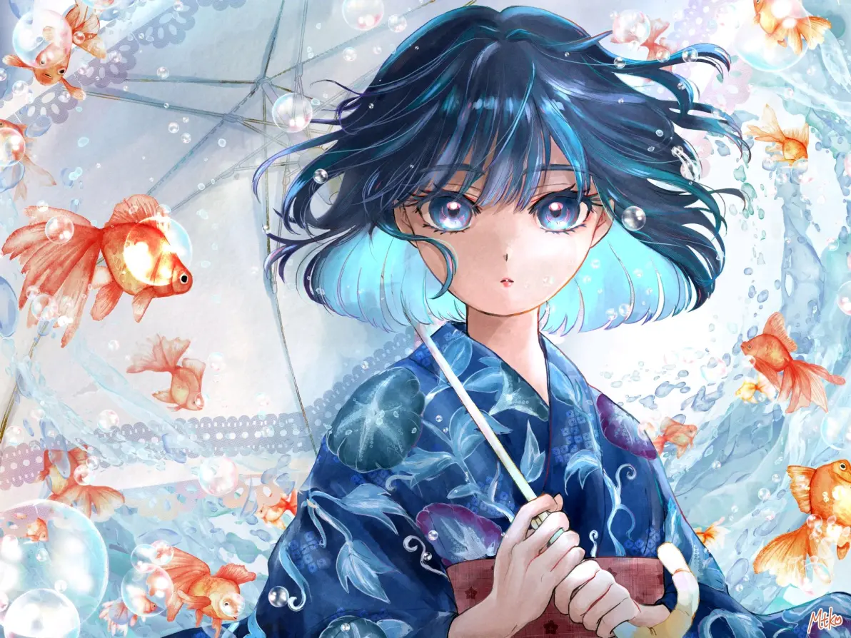 优雅泳姿 – 金鱼插画特辑