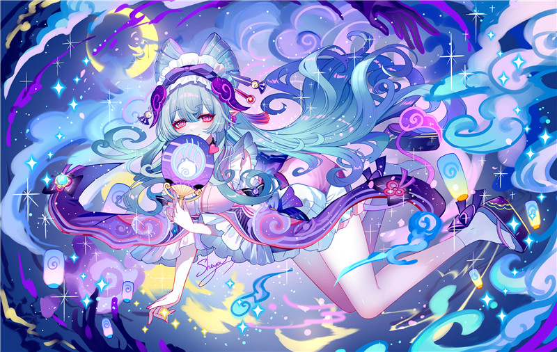 原神角色梦见月瑞希PNG立绘高清手机电脑壁纸原画p站插画图片素材