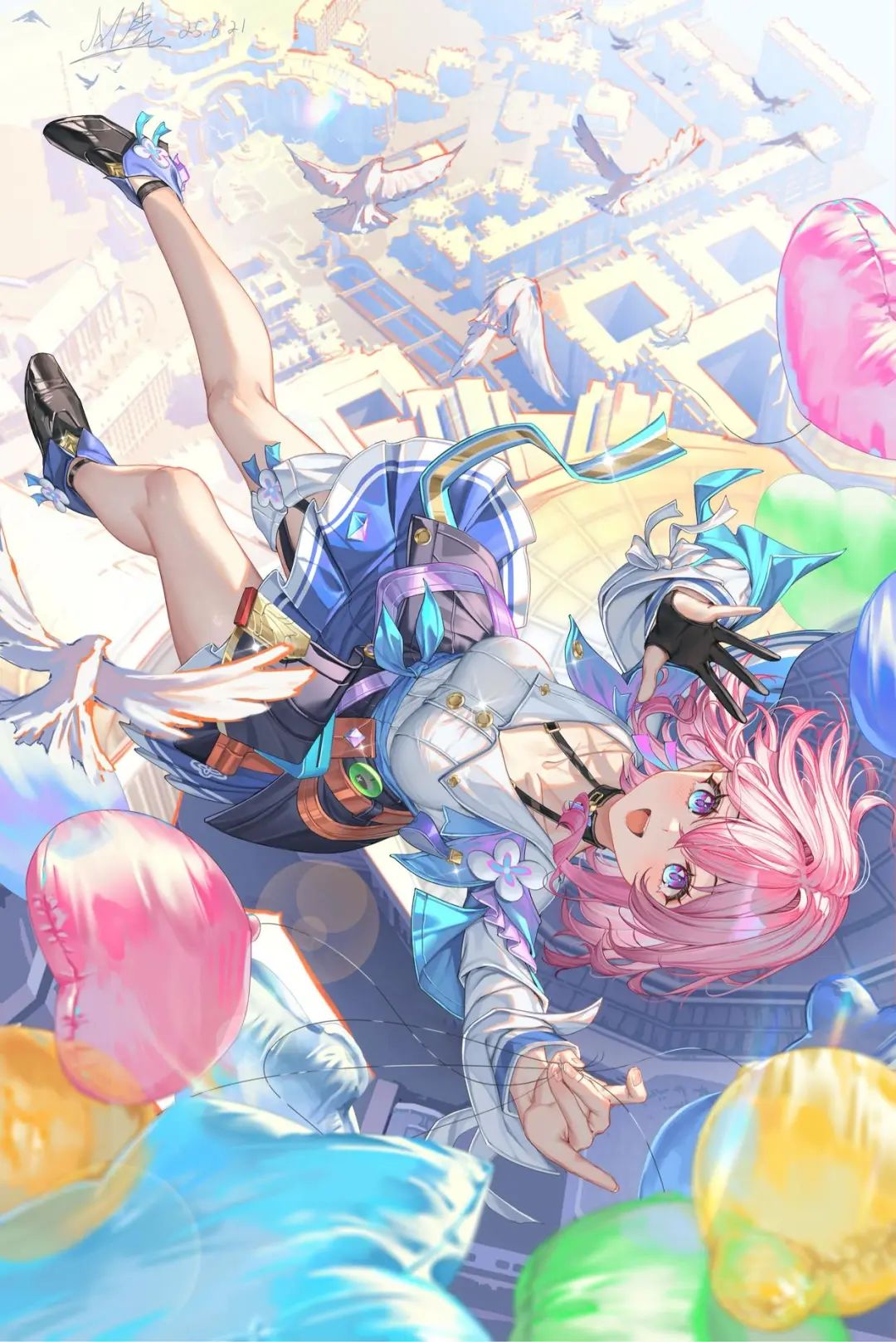 动漫壁纸 | 坐在廊下听雨，时间慢得如同凝固